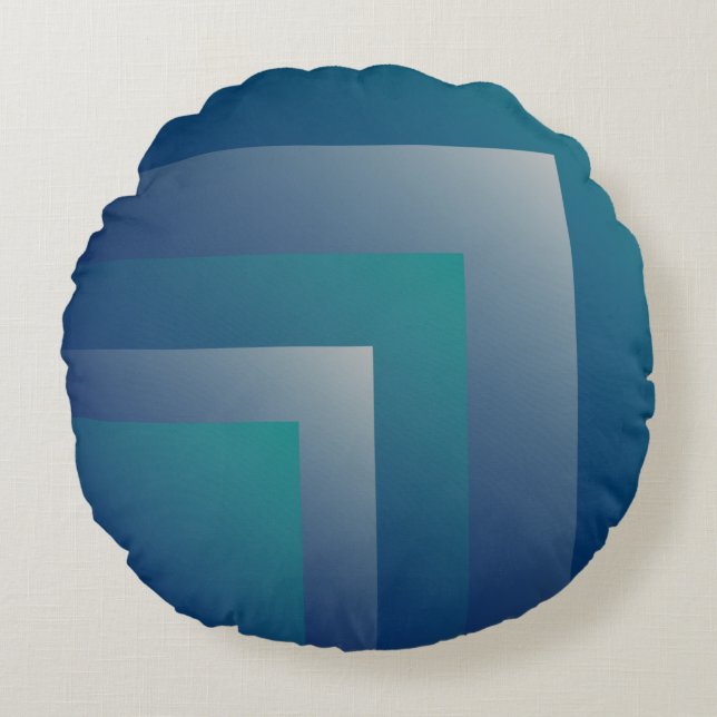 Navy teal grey round cushion (Front)