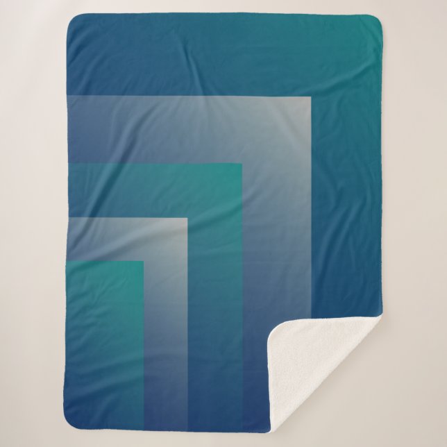 Navy teal grey sherpa blanket (Front)