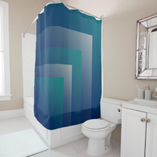 Navy teal grey shower curtain