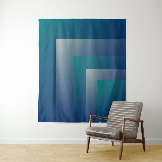 Navy teal grey tapestry (In Situ)