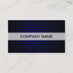 Navy Techno Dots Modern Black Business Card