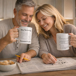 Navy Terminology Crossword Puzzle Coffee Mug