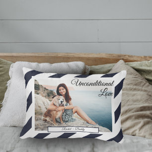 Navy theme Photo "unconditional Love" dog love Decorative Cushion