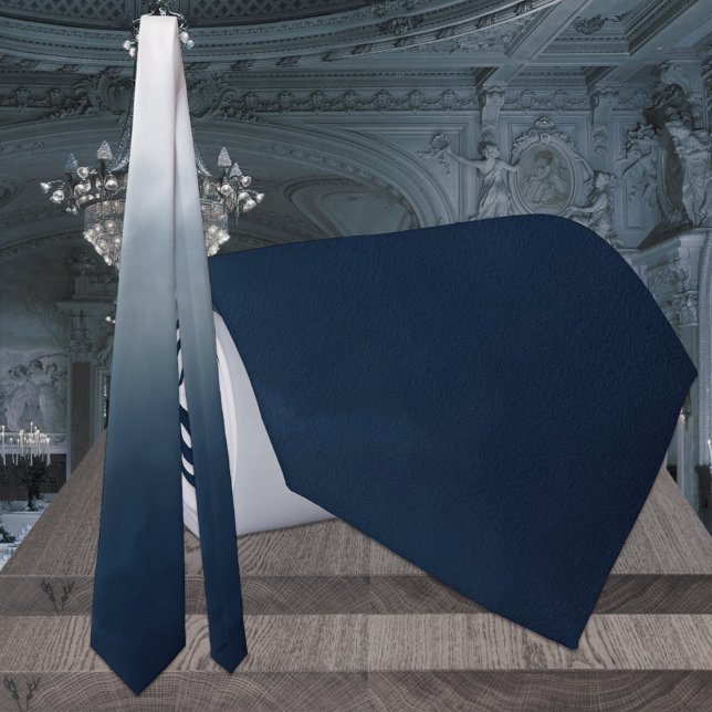 Navy To Dusty Blue Ombre Monochromatic Wedding Tie (Creator Uploaded)