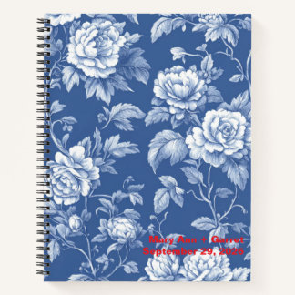 Navy Toile Notebook