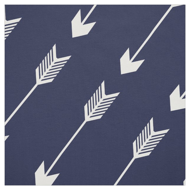 Navy Tribal Arrows Pattern Fabric (Swatch)