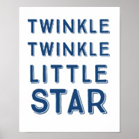 Navy Twinkle Twinkle Little Star | Nursery Art
