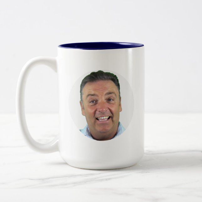 NAVY Two-Tone Photo Mug - Round Frame Custom Mug (Left)