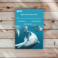 Navy Underwater Playful Dolphins Sea Beach Wedding