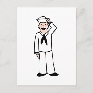 Navy Uniform Man Cartoon Postcard