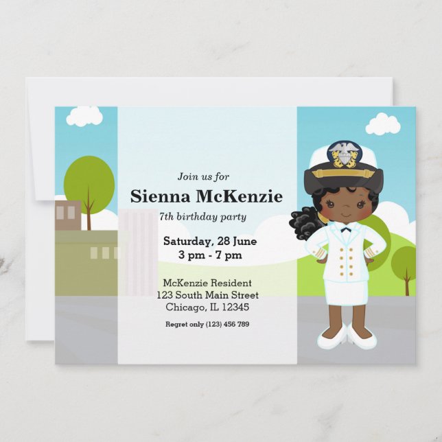 Navy uniform officer invitation (Front)