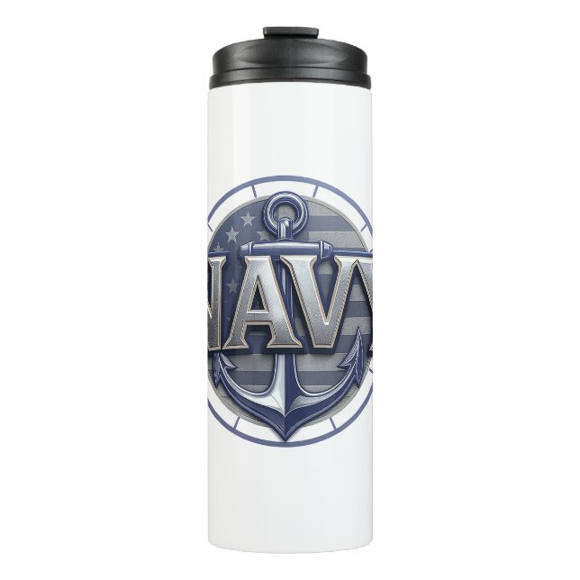 Navy USN Veteran Thermal Tumbler (Front)