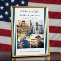 Navy Veteran 4 Photo Celebration of Life Welcome