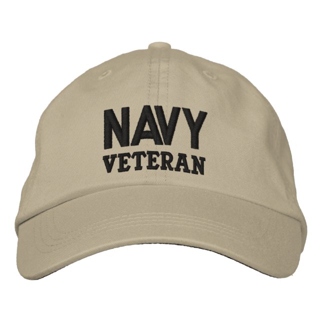 Navy Veteran Military Embroidered Hat (Front)
