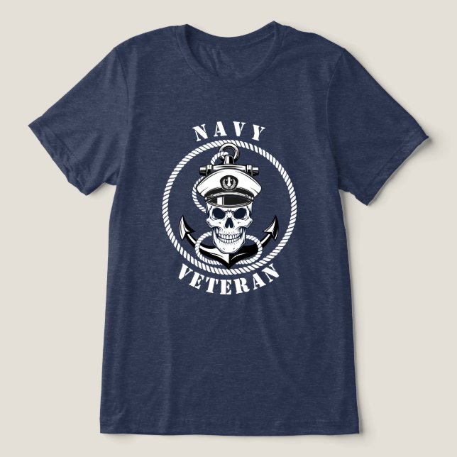 Navy Veteran Tri-Blend Shirt (Design Front)