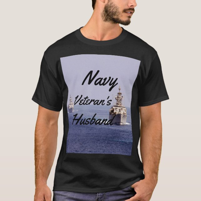 Navy Veteran's Husband T-Shirt (Front)