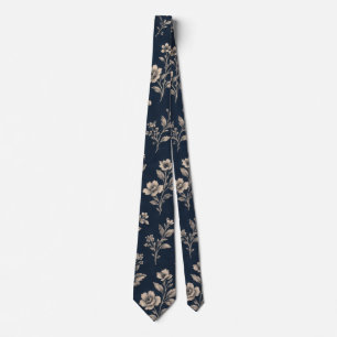 Navy Vintage Botanical Tie