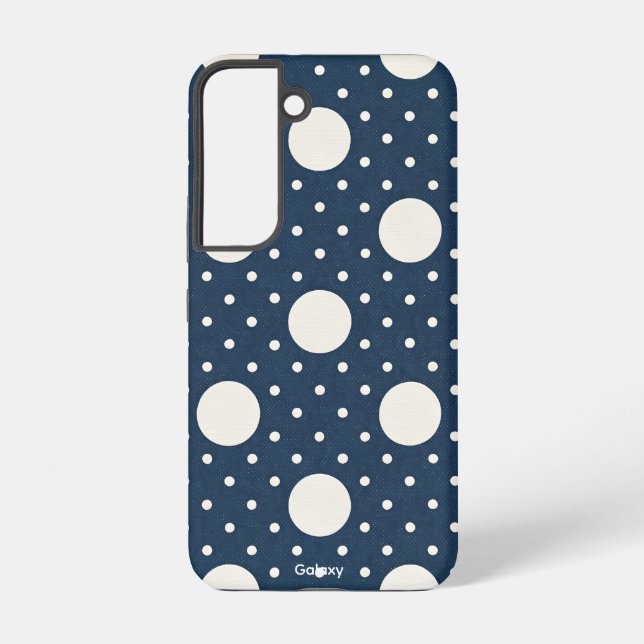Navy Vintage Dots Samsung Galaxy S22 Case (Back)