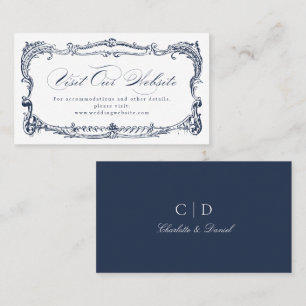 Navy Vintage Frame Classic Script Website Card