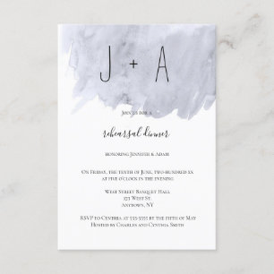 Navy watercolor rehearsal dinner invitations