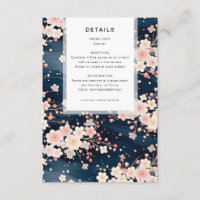 Navy Waves Sakura Blossom Modern Wedding Details