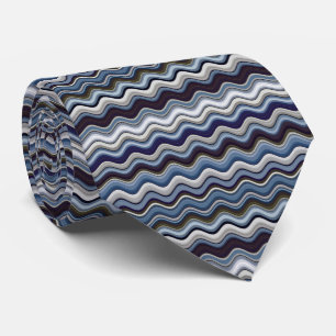 Navy Wavy Stripes Tie