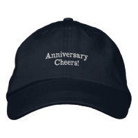 Navy Wedding "Anniversary Cheers!" Adjustable Hat 