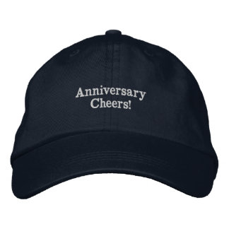 Navy Wedding "Anniversary Cheers!" Adjustable Hat