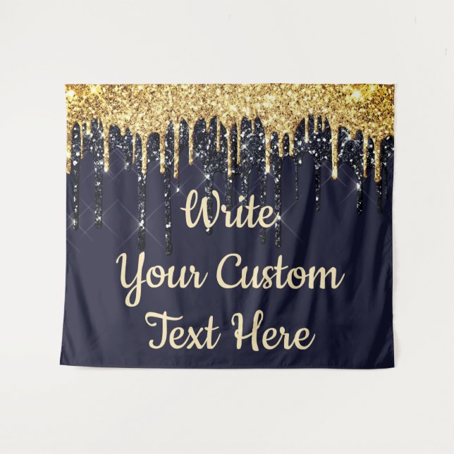 Navy Wedding Photo Booth Backdrop Anniversary Prop Tapestry (Front (Horizontal))