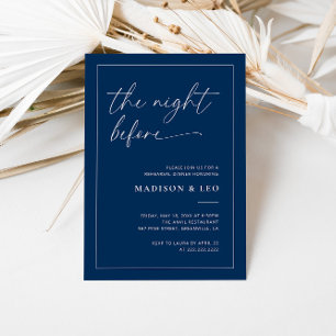 Navy Wedding Rehearsal Dinner Invitation