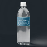Navy Wedding Weekend Welcome Bag Water Bottle Label<br><div class="desc">This navy water bottle label is perfect to slip into welcome bags for out of town guests or to give out at wedding events.</div>