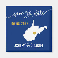 Navy West Virginia Wedding Save the Date Map