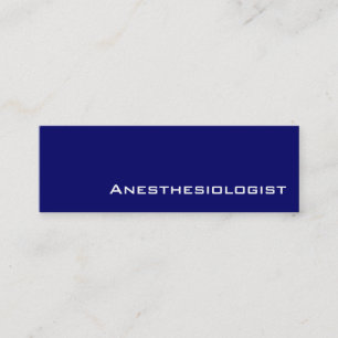 Navy white Anaesthesiologist business cards
