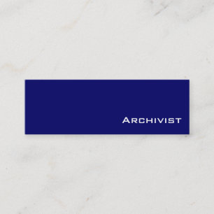 Navy white Archivist business cards