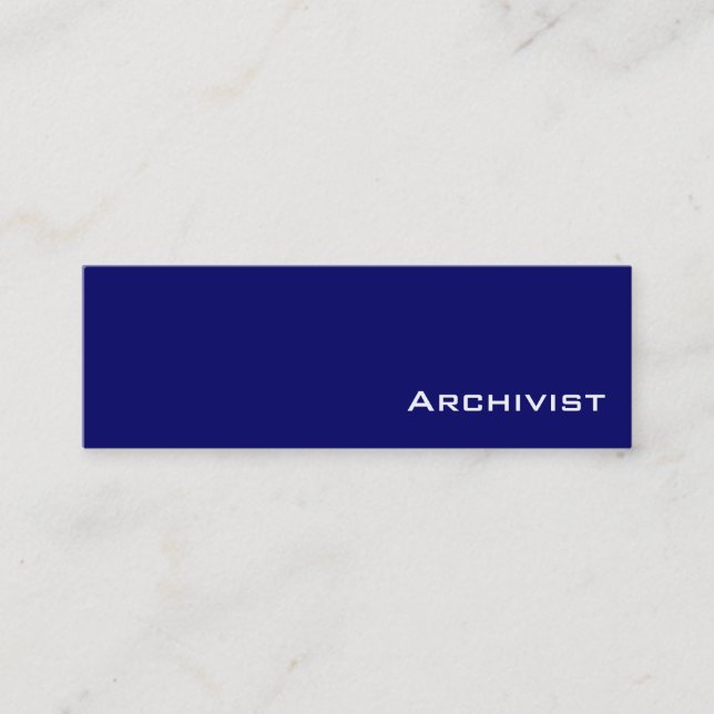 Navy white Archivist business cards (Front)