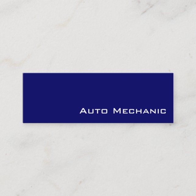 Navy white auto mechanic business cards (Front)