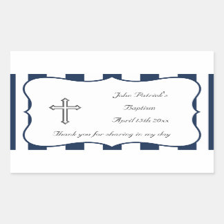 Navy & White Baptism Sticker