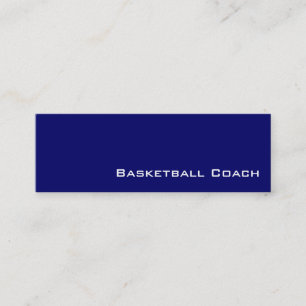 Navy white basketball coach business cards