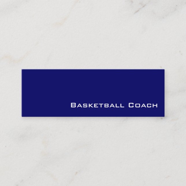 Navy white basketball coach business cards (Front)