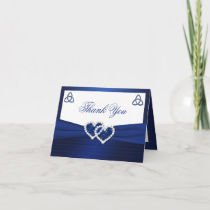 Navy, White Celtic Love Knot Thank You Note Card