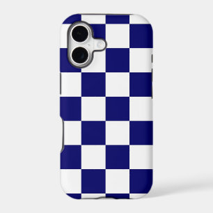 Navy & White Chequered Pattern iPhone 8 Plus Case