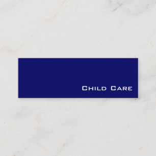 Navy white child care business cards