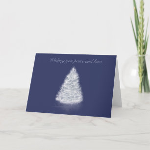 Navy, white Christmas tree card