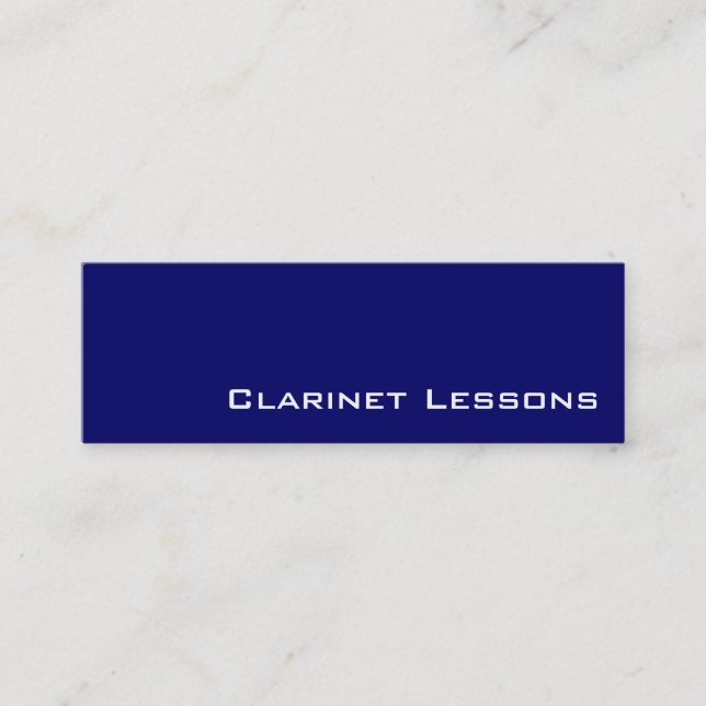 Navy white clarinet lessons business cards (Front)
