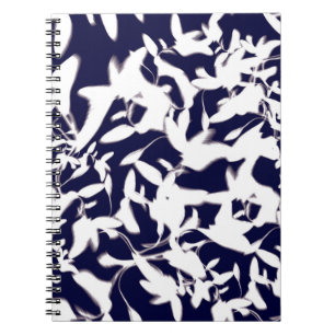 Navy & White colour pattern design made with plant Notebook