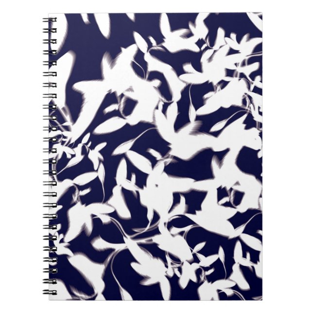 Navy & White colour pattern design made with plant Notebook (Front)