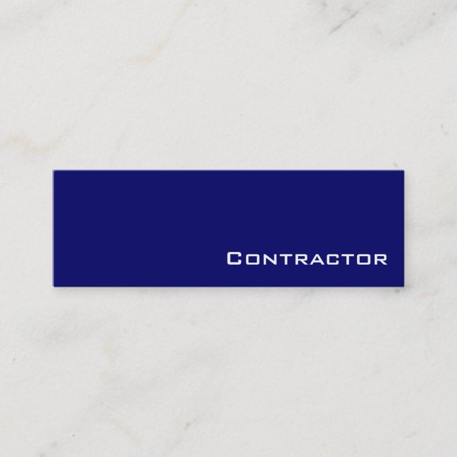 Navy white contractor business cards (Front)