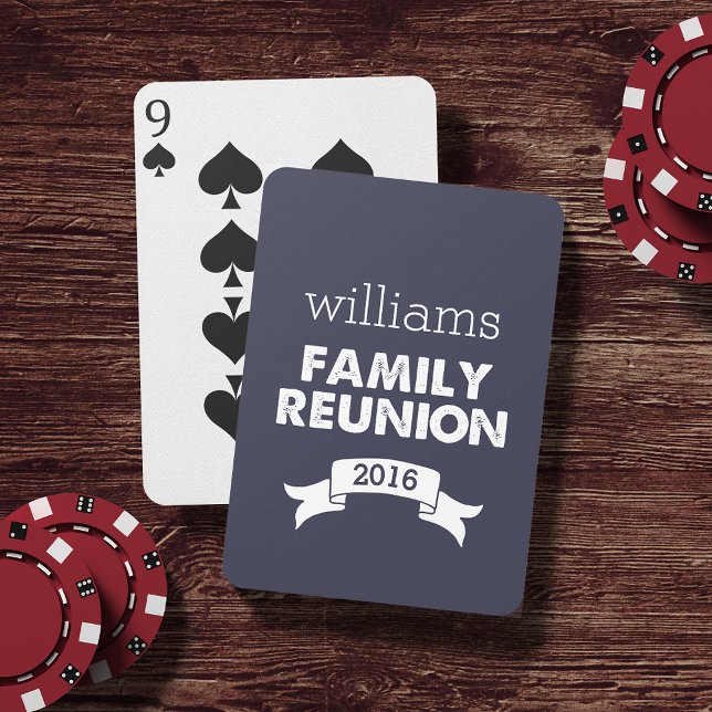 Navy & White Family Reunion Playing Cards (Creator Uploaded)