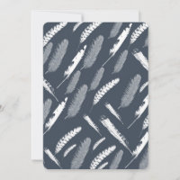 Navy White Feathers Baby Shower