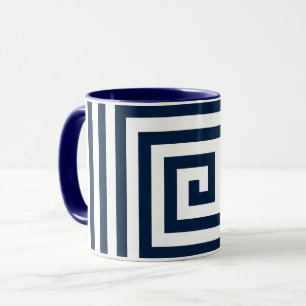 Navy & White Geometrics Mug